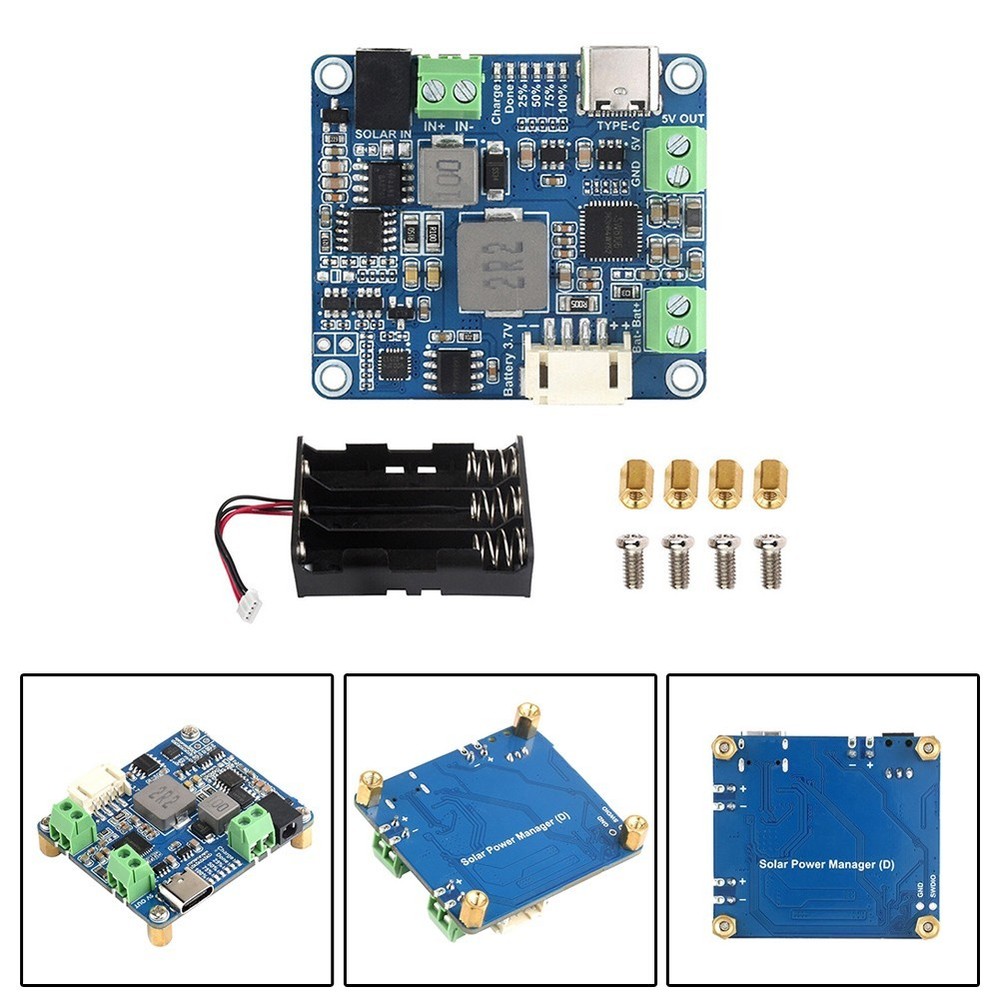 Waveshare Solar Power Manager Module Metal Construction 6V~24V Compatible