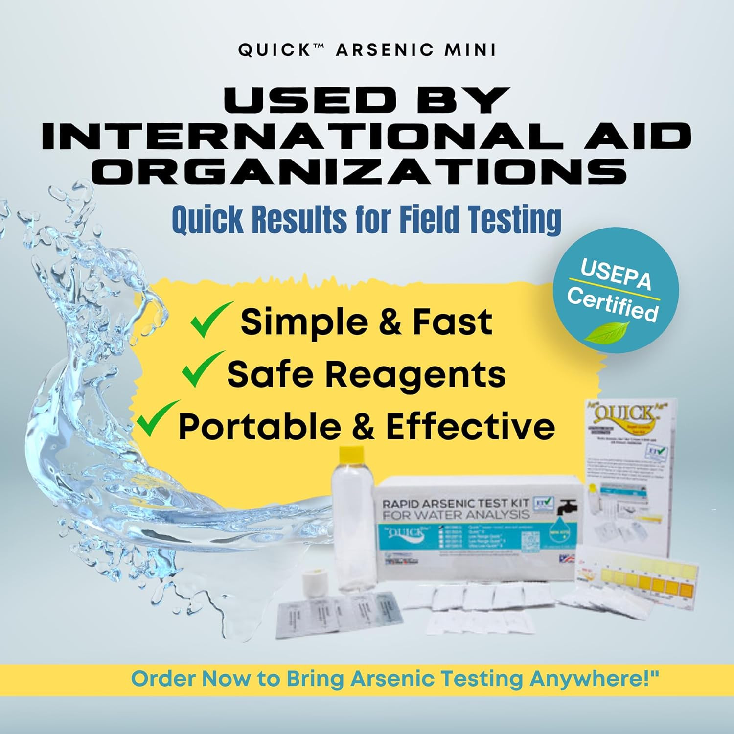 Quick 481396-5 Arsenic for Water Quality Testing, 5 Tests, 12 Minutes Test Time