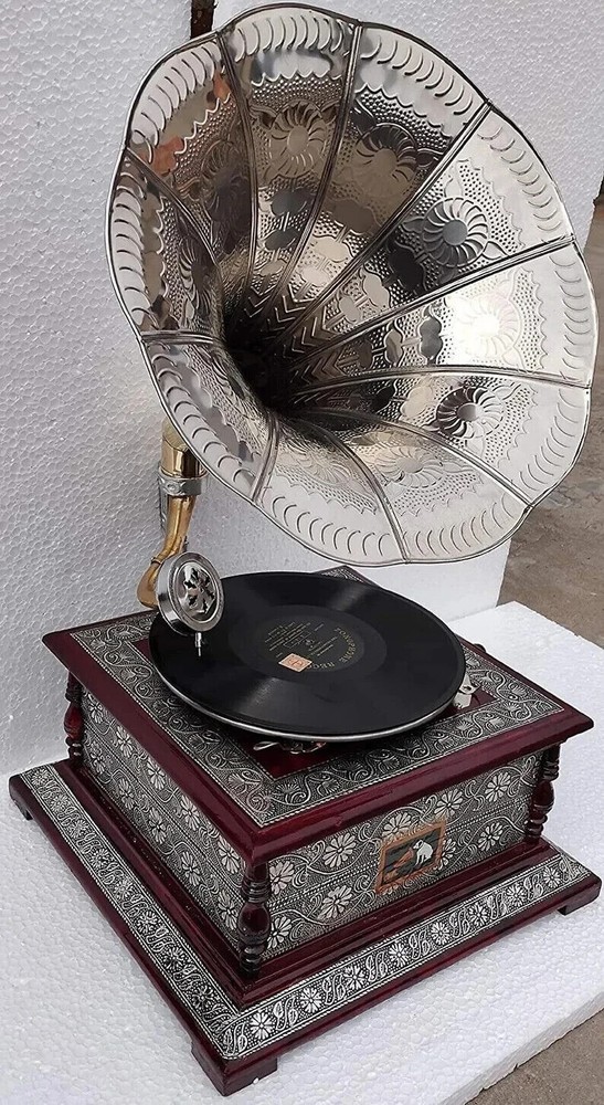 Antique Gramophone, Fully Functional Working Phonograph, win-up record player