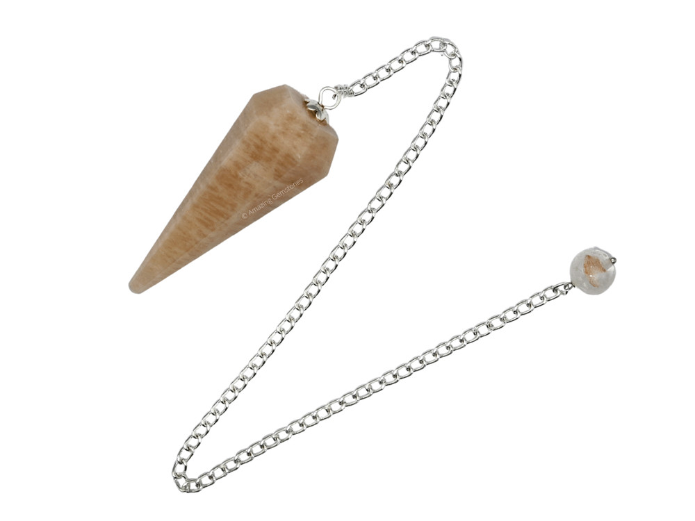 Cream Moonstone Dowsing Crystal Pendulum