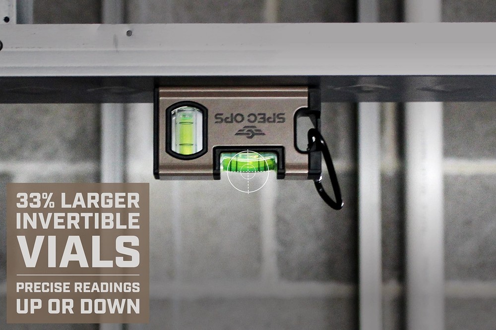 Spec Ops Tools Magnetic Pocket Level 4 Inch Compact Durable Accurate Vials