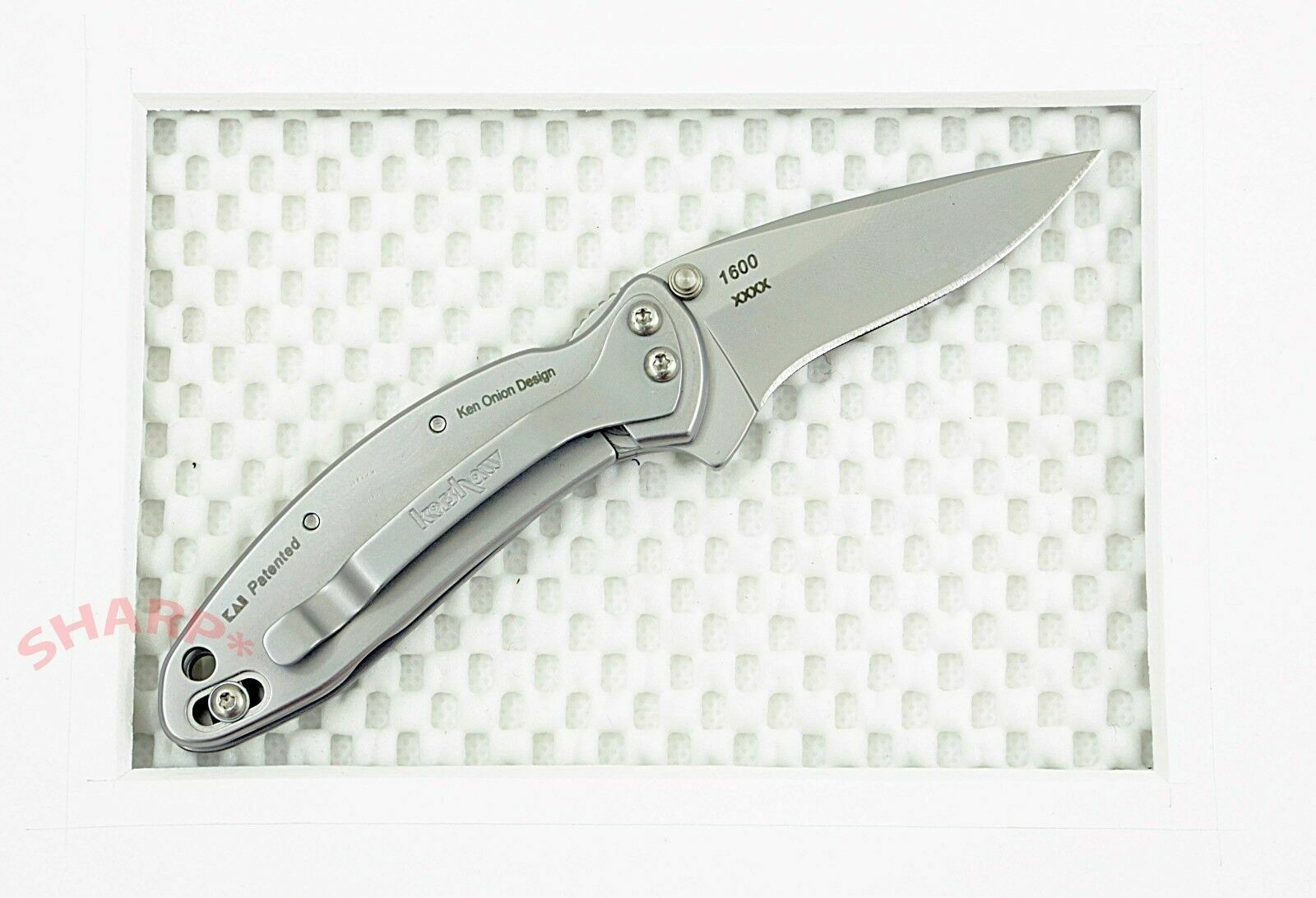 1600 Kershaw Chive Knife plain Blade 3" frame lock New *Blem* Assisted opener