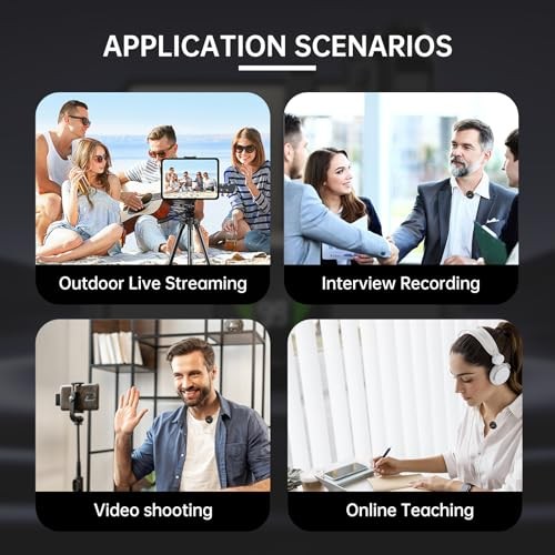 Wireless Lavalier Microphone for iPhone/Android, 2 TX + 1 USB C 2TX + 1RX