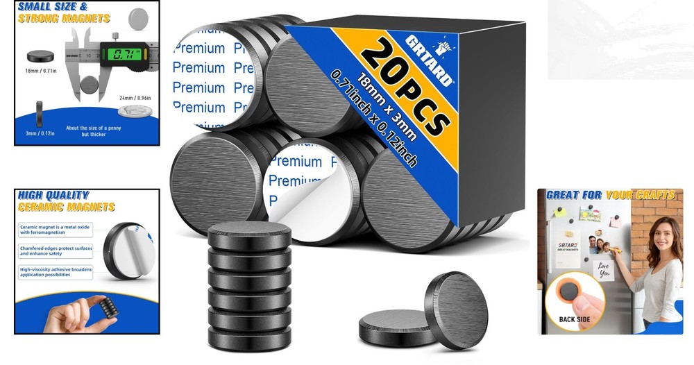 20-Pcs Ceramic Craft Discs with Adhesive - Perfect for Projects