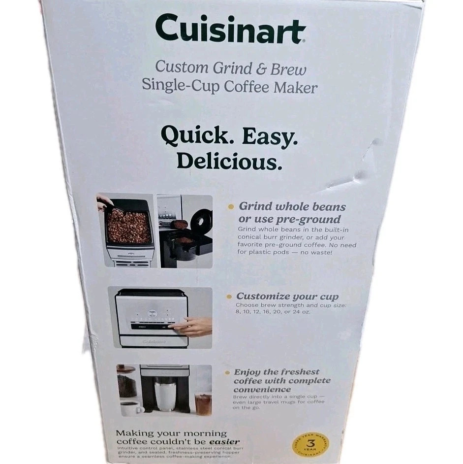 Cuisinart Custom Grind & Brew Single-Cup Coffee Maker DGB-30 - Open Box