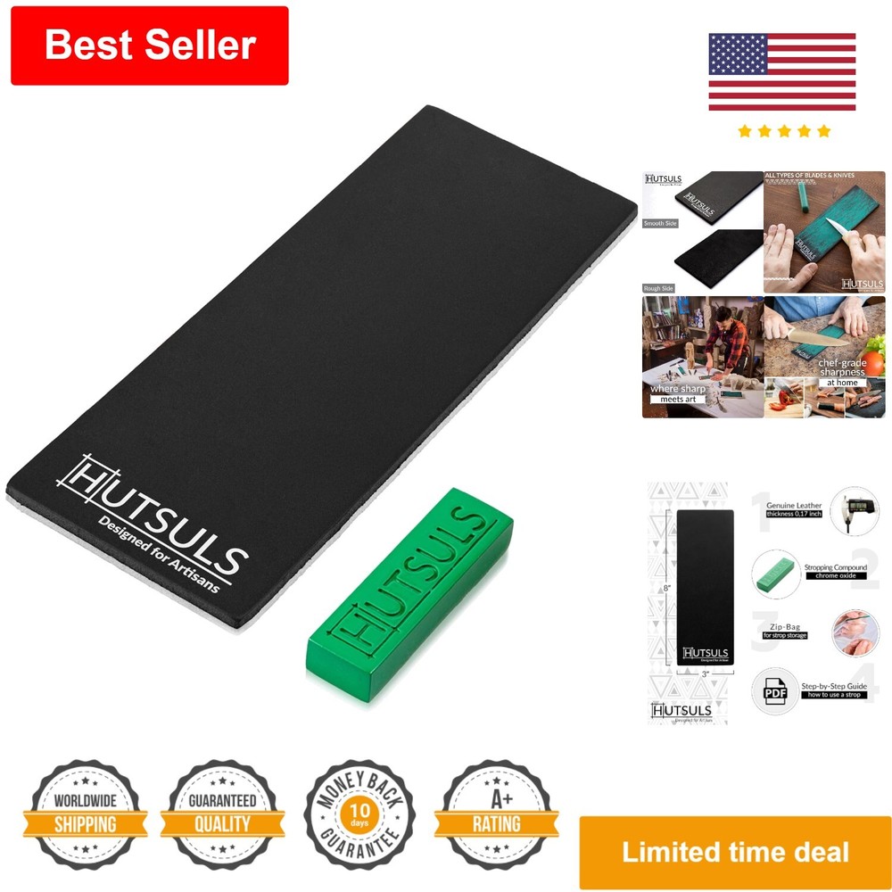 Premium Leather Strop Kit - Razor-Sharp Edges - Compound - Vegetable Tanned