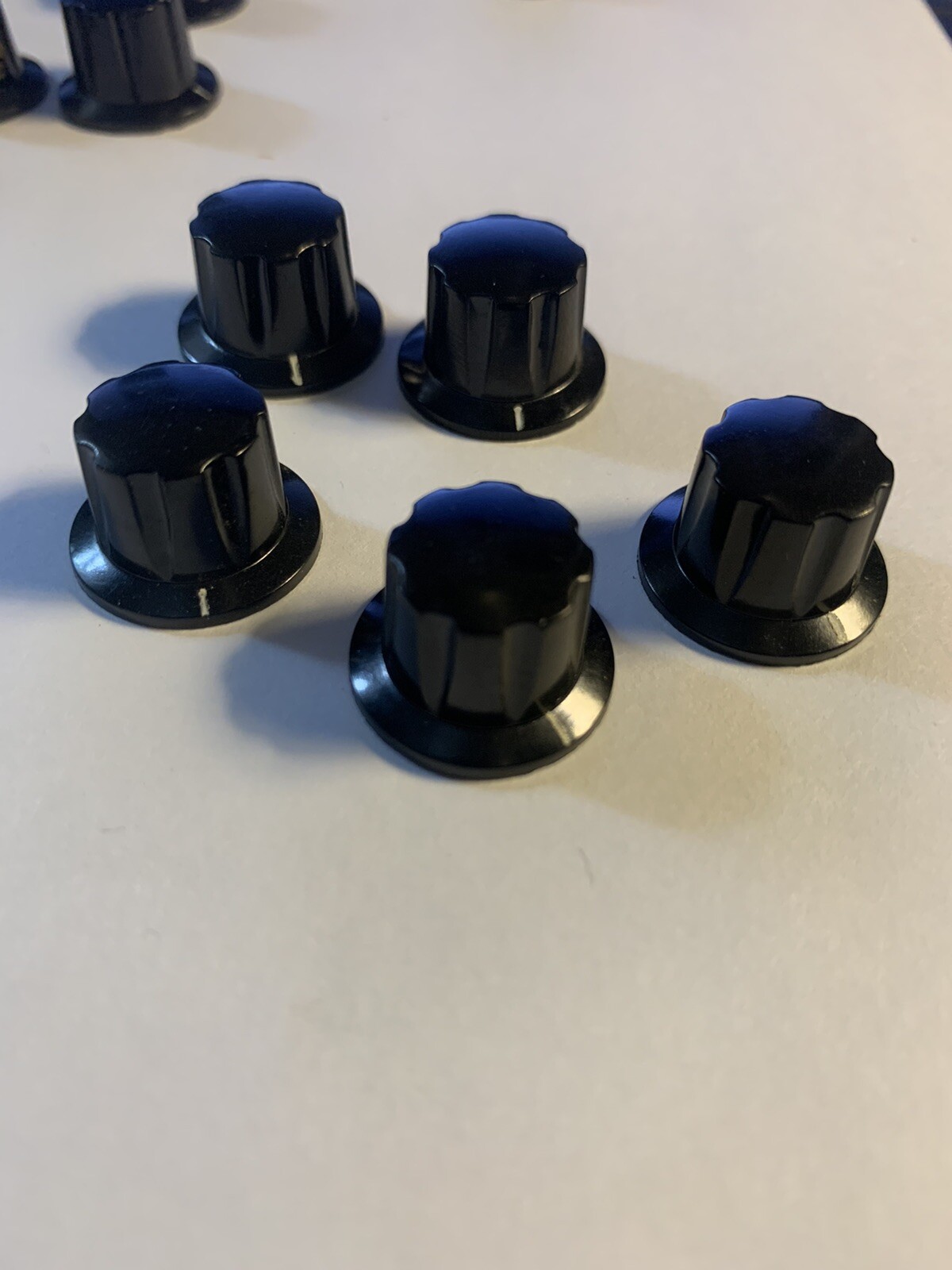 5 New Vintage Black Bakelite 3/4" DAKA-WARE Ribbed Ham Radio Guitar Amp Knobs #2