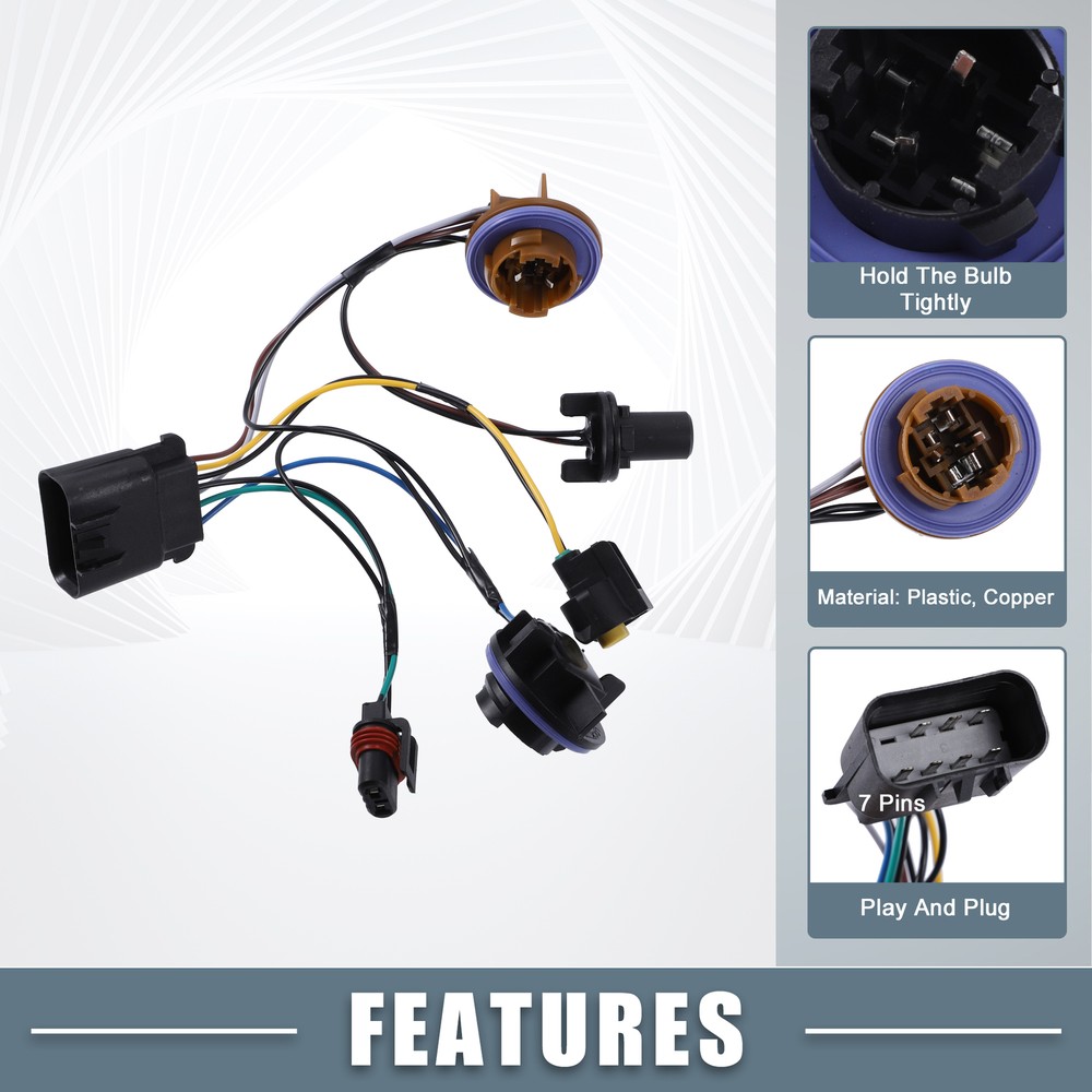 Pack (2) Headlight Socket Wiring Harness for Chevy Tahoe 2007-2014