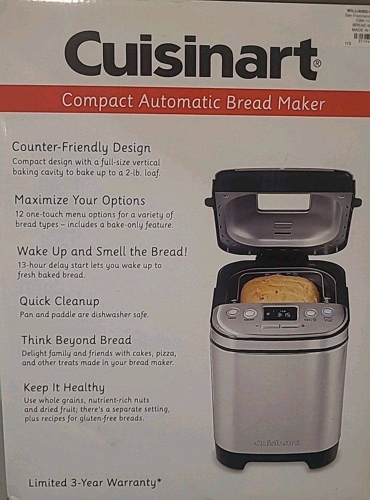 Cuisinart CBK-100 Compact Automatic Bread Maker - Silver