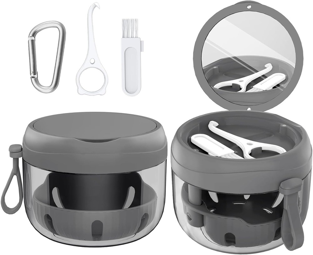 Denture Bath Box Cup, Leak Proof Denture Cup Kit Portable Retainer Case