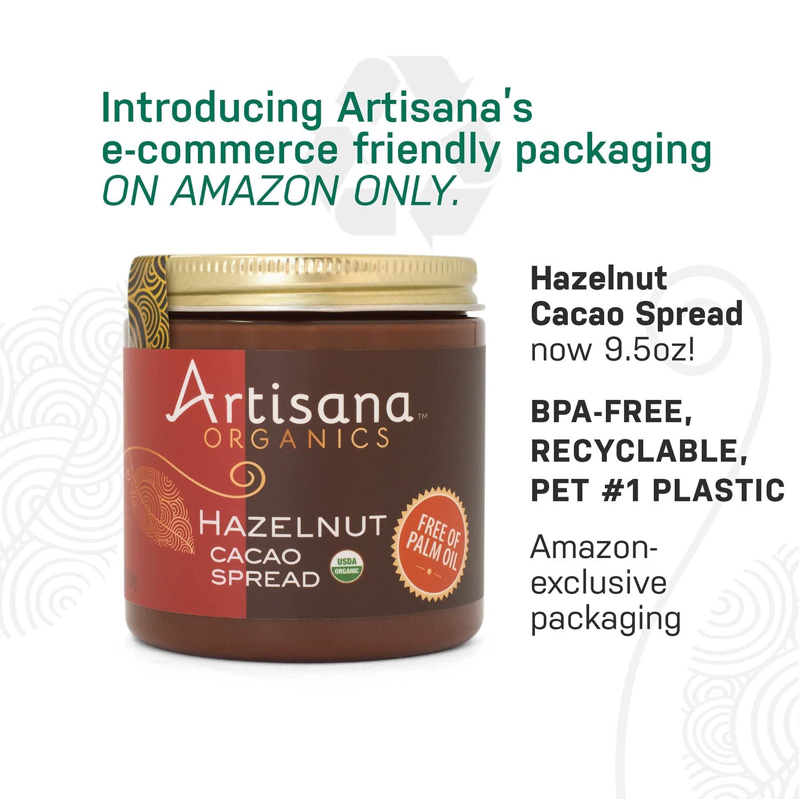 Artisana Organics Hazelnut Cacao Spread, 9.5 oz | USDA Ounce (Pack of 1)