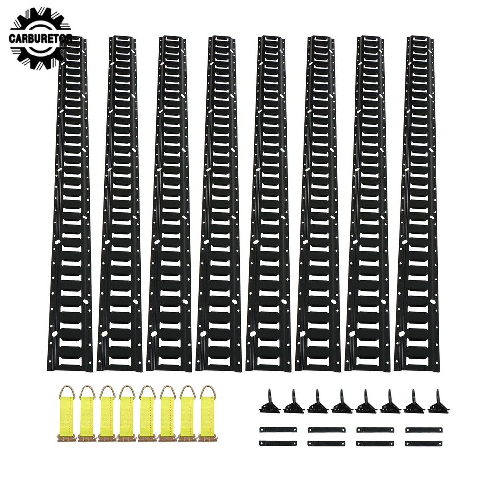 32 Pcs 5 Ft Black E Track Rails Complete Kit With Mounting Hardware For Cargo