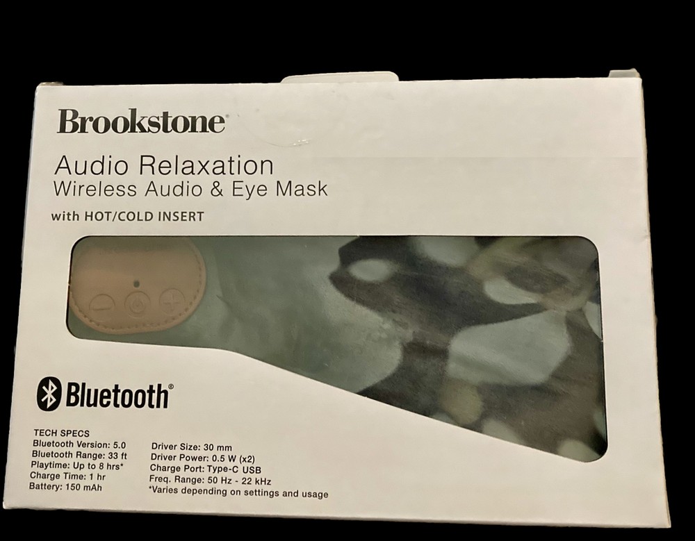 Brookstone Wireless Bluetooth Audio Relaxation Eyemask - Hot/Cold Therapy
