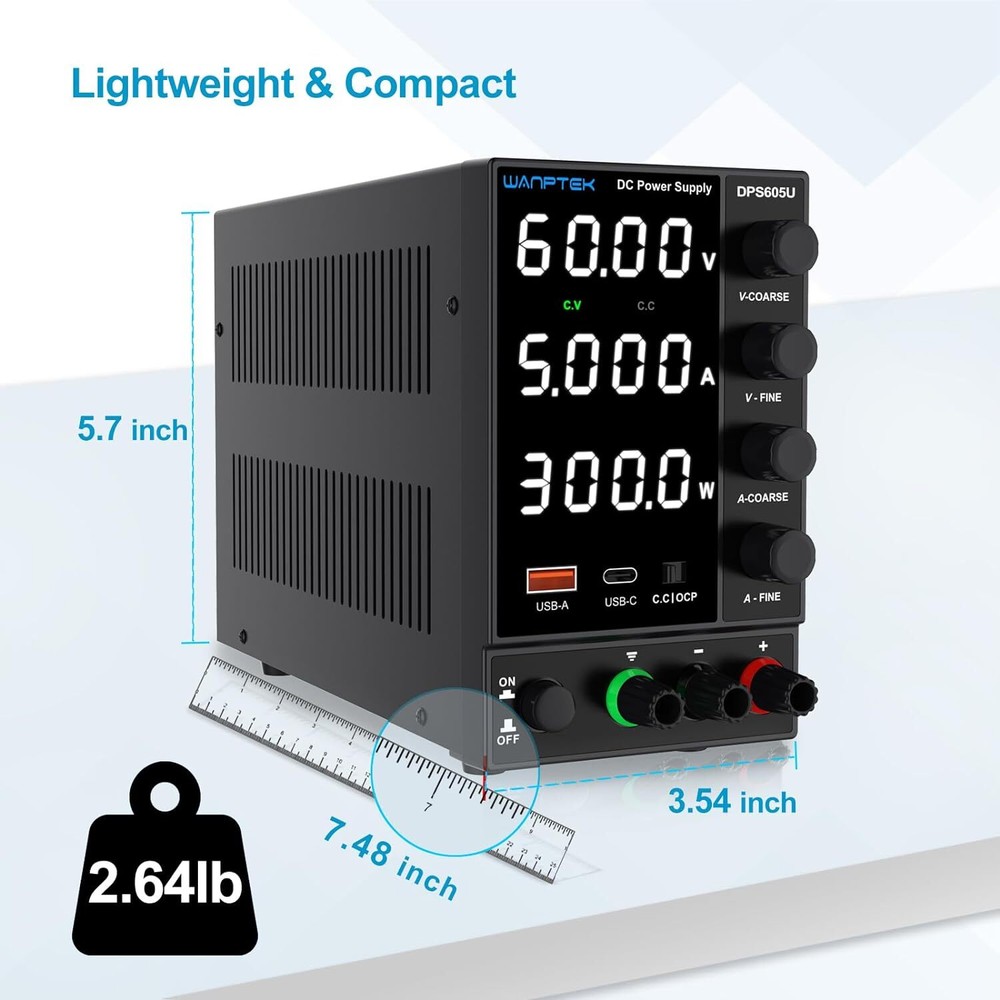 0-60V 5A Adjustable Variable DC Power Supply Lab Precision Bench Power switching