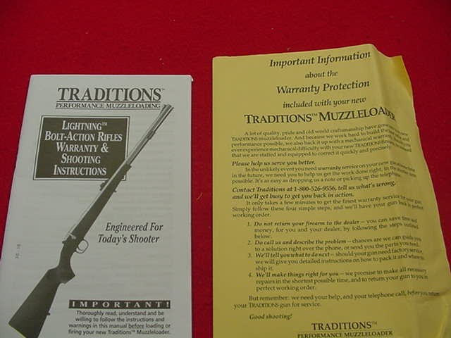 CVA Optima Elite- Muzzleloader Rifle- Instruction Manual - Nice !!