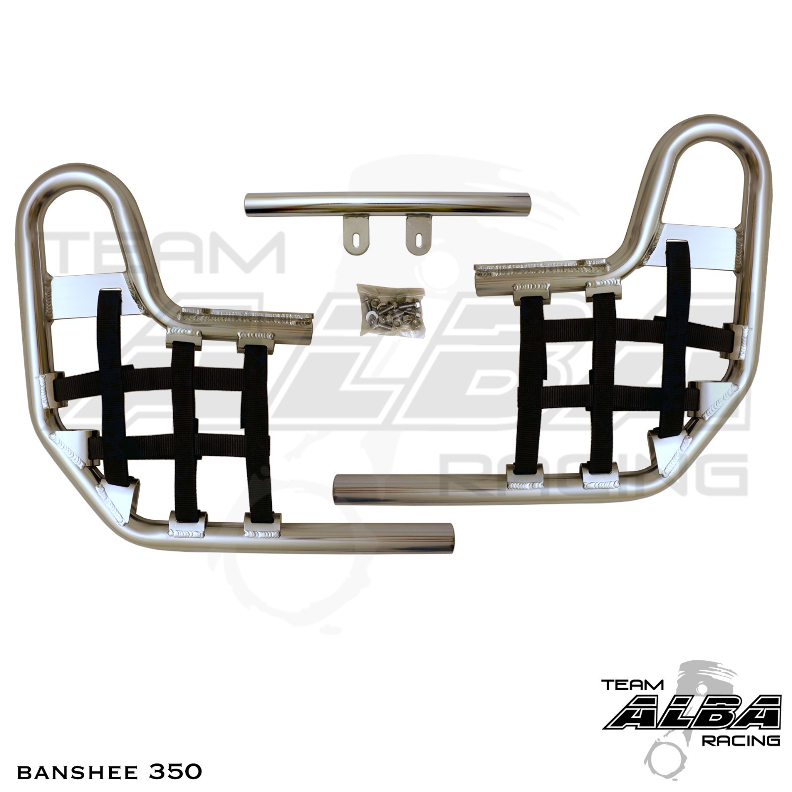Banshee YFZ 350 YFZ350  Nerf Bars  Alba Racing Silver bar Black nets  207 T1 SB