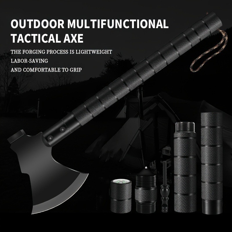 18" Tactical Camping Axe with Sheath - Multi-Functional Survival Gear Tool Kit