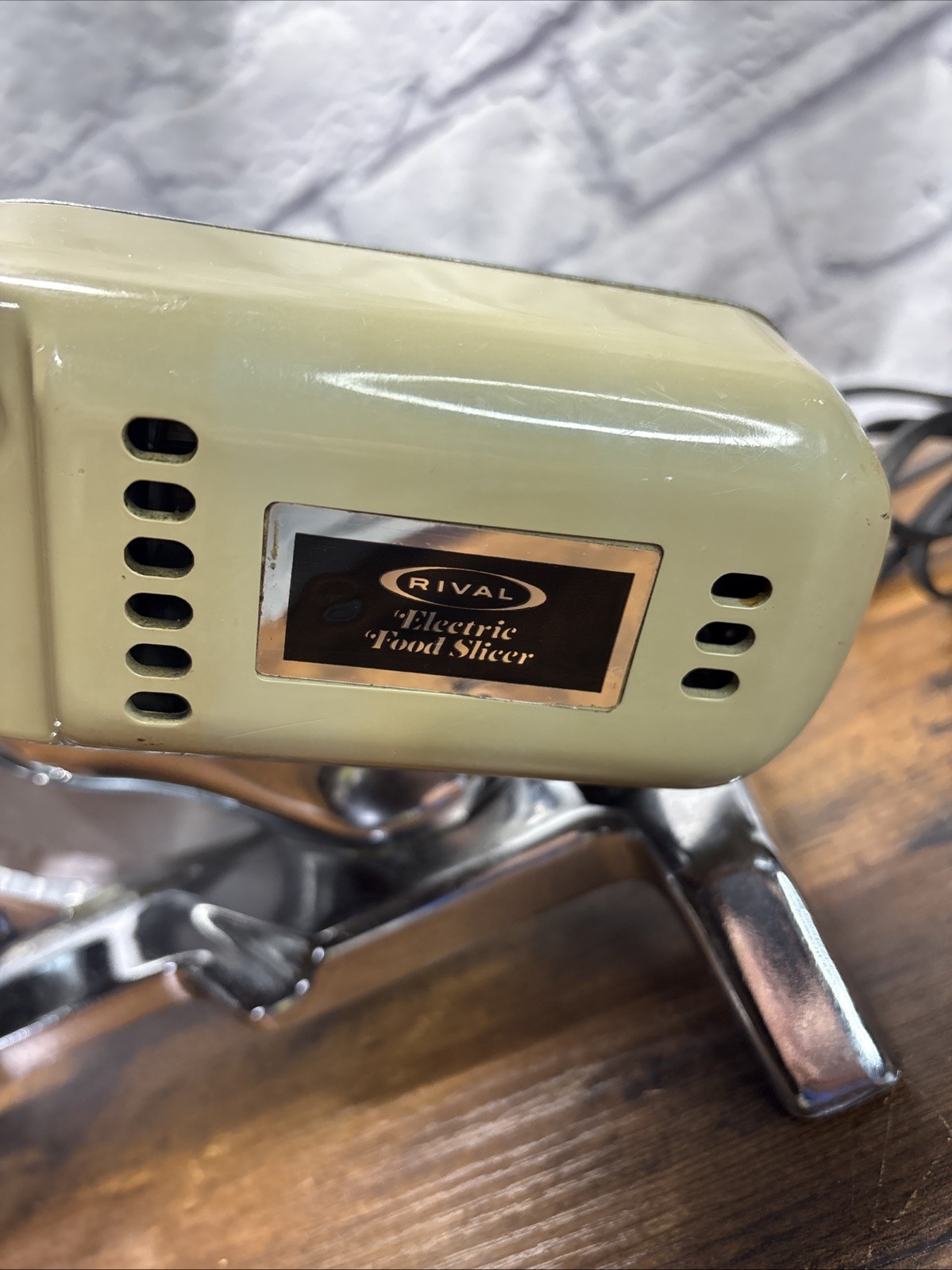 Vintage Rival Meat & Cheese Slicer Model 1101E7 Stainless Steel Electric Tested