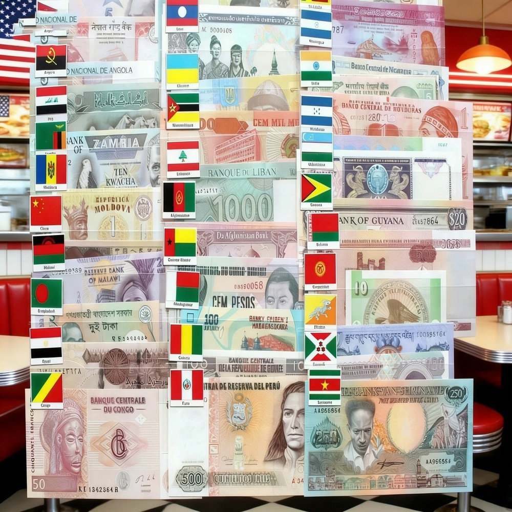 UNC Condition 100Pcs World Banknotes Different Foreign Paper Money Set