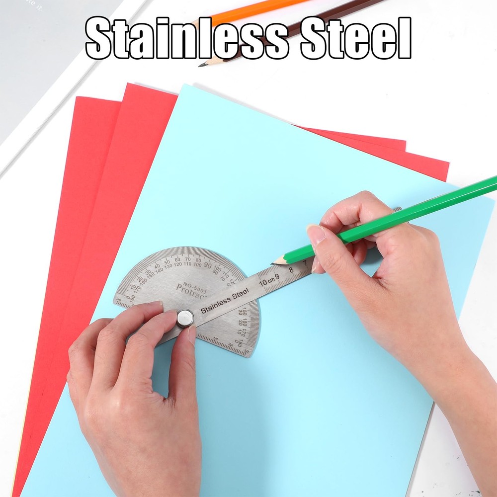 Stainless Steel Angle Protractor, Angle Finder Ruler, Adjustable Angle-Protra...