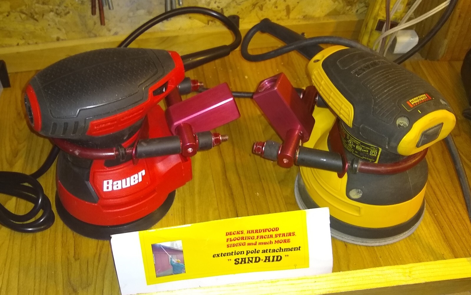 Sand Aid- Orbital Sander Attachment -Extension Pole/Handle Accessory-Pole Sander