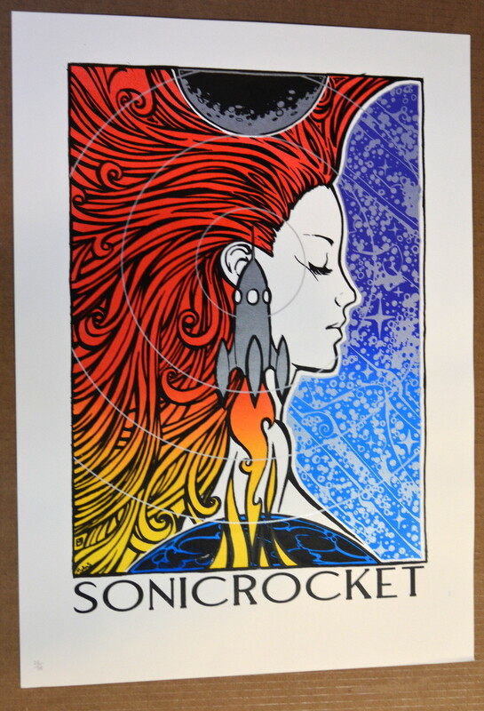 SONIC ROCKET - 2007 - ART PRINT - MALLUES - SILK SCREEN POSTER