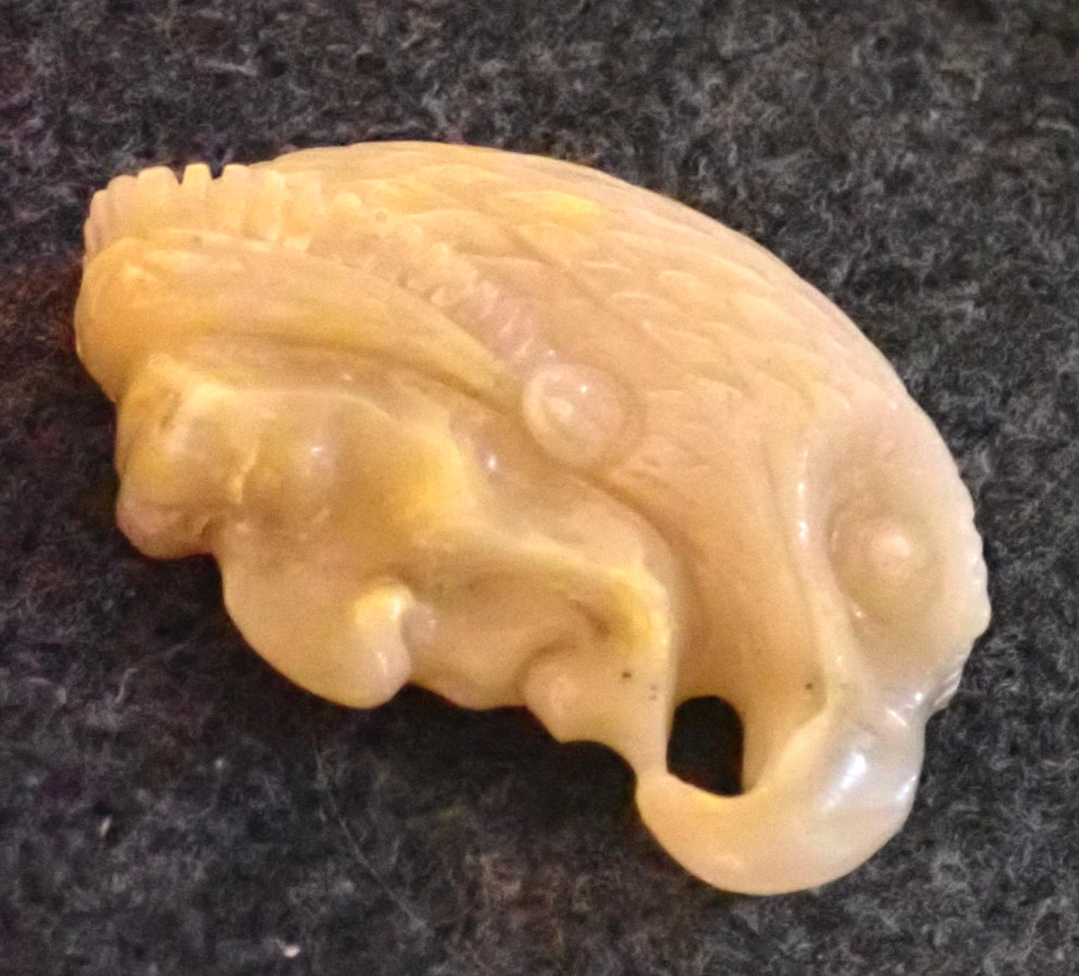 Yellow Jasper Indian Head with Eagle Pendant