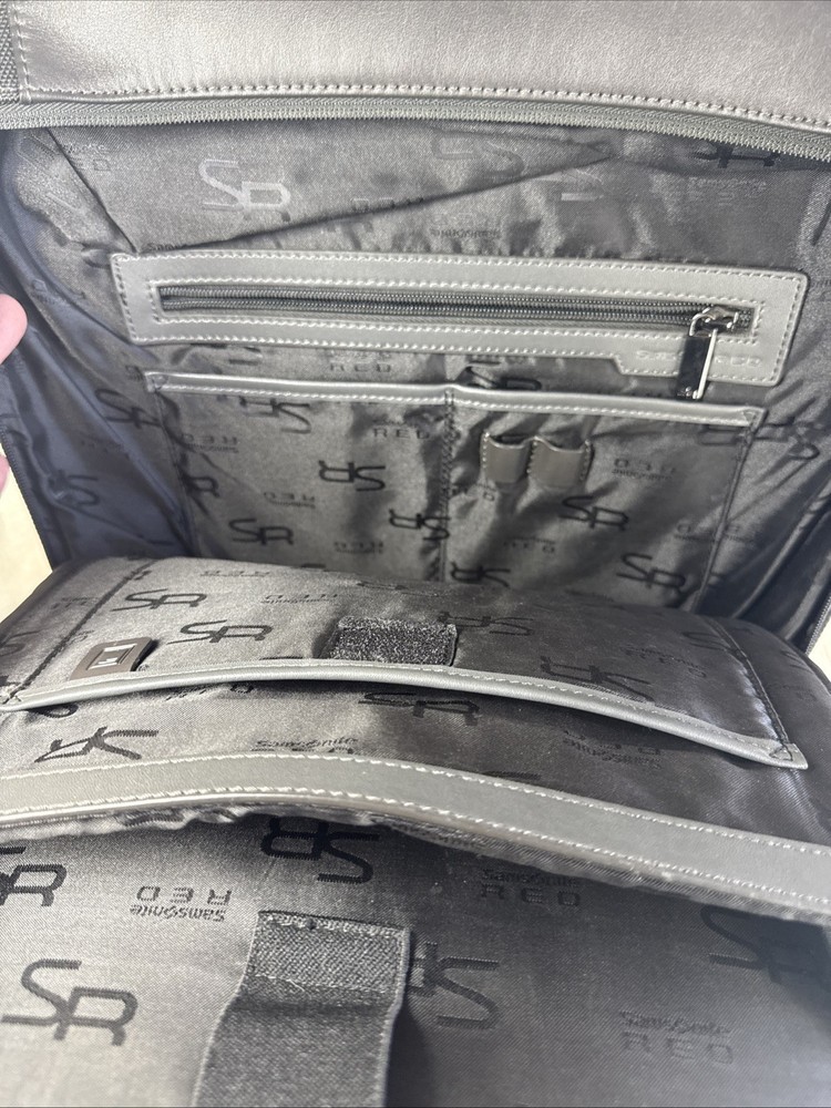 Samsonite Red Leather Laptop Backpack-Black