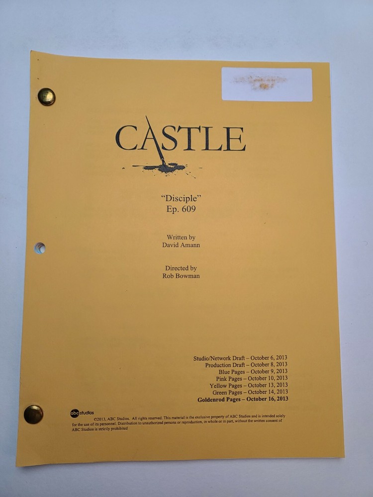 CASTLE / David Amann TV Script, Annie Wersching & William Mapother "Disciple"