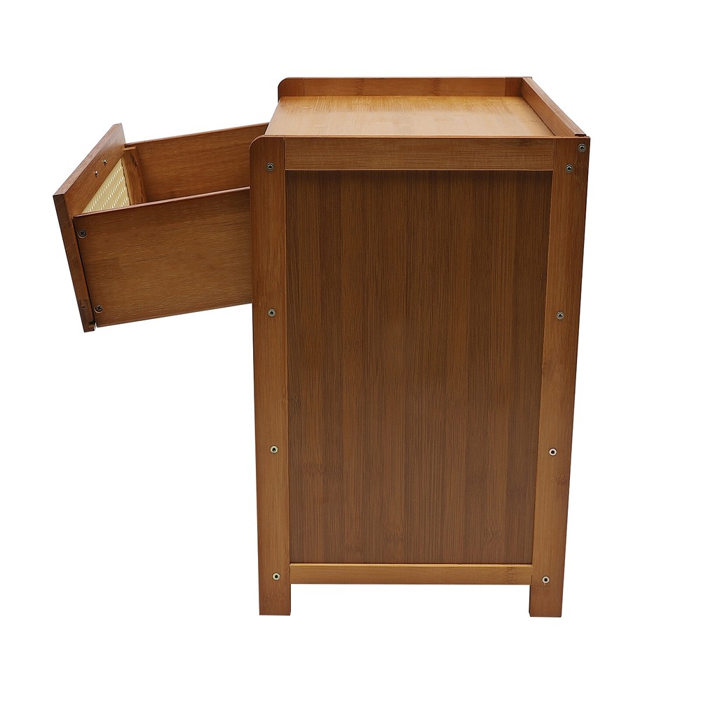Bamboo Night Stand Office Side Table Bedside Table Shelf Rack Bedroom Nightstand