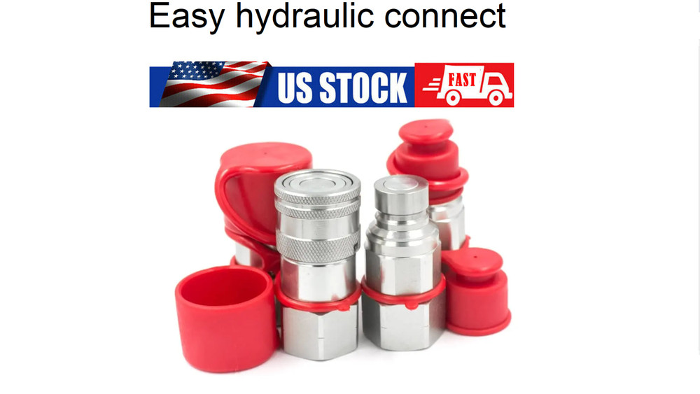 3/4 NPT Flat Face Hydraulic Quick Connect Coupler Coupling Skid Steer 2 Sets