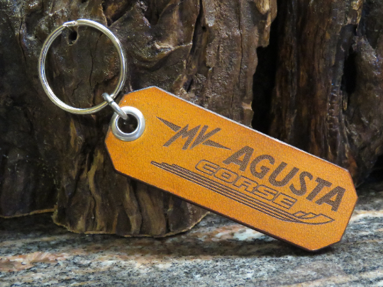 MV AGUSTA motorcycle key chain FREE POST leather key ring 2456