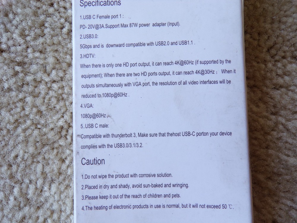 USB-C Adapter VGA, USB, PD, MDTV, MST; @c17