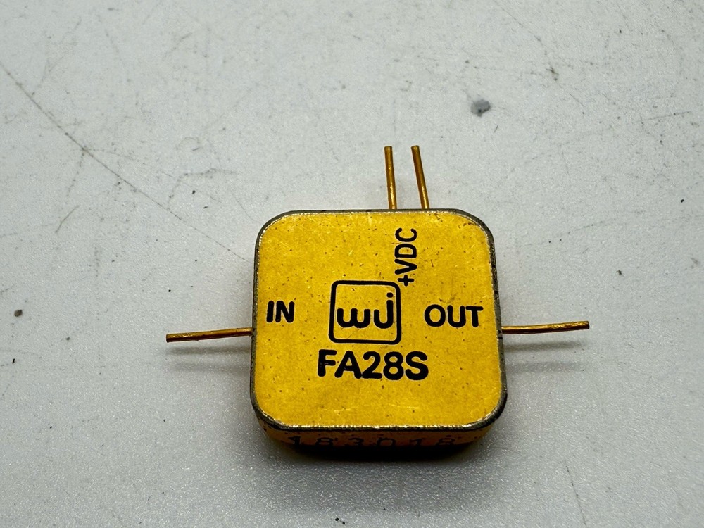 WJ FA28S RF Amplifier Module | High Gain Microwave Linear Amp | Gold