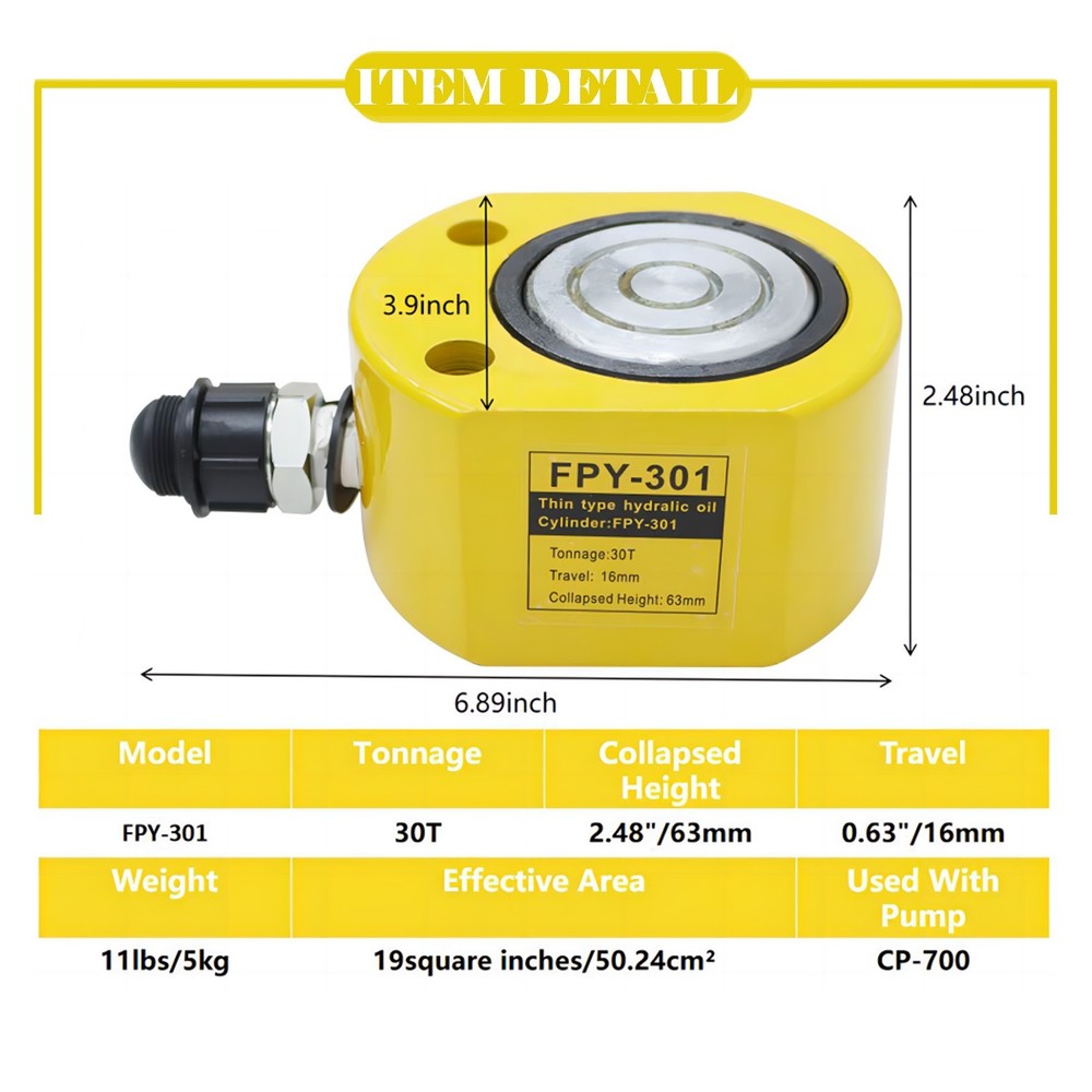 30 Ton Ultra-thin Separable Hydraulic Jack CP-700 Manual Pump Combination