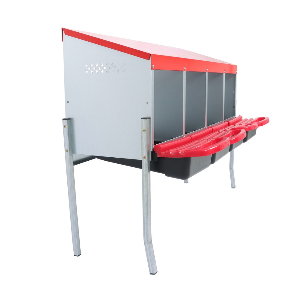 LABLT Chicken Nesting Boxes Metal 4 Hole Chicken Egg Laying Box With Perch