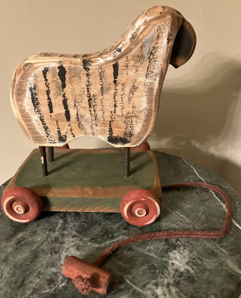2 - Vintage children's Pull Toys Solid Wood made in the U.S.A.