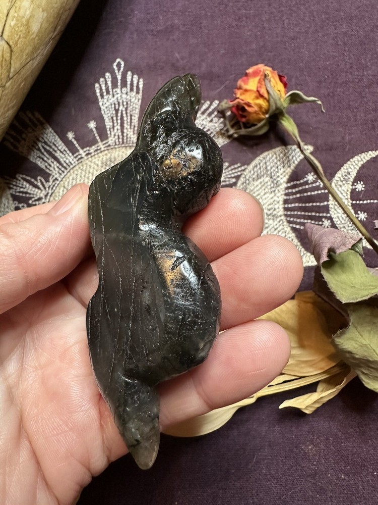 Labradorite Snake Carving, Natural Crystal