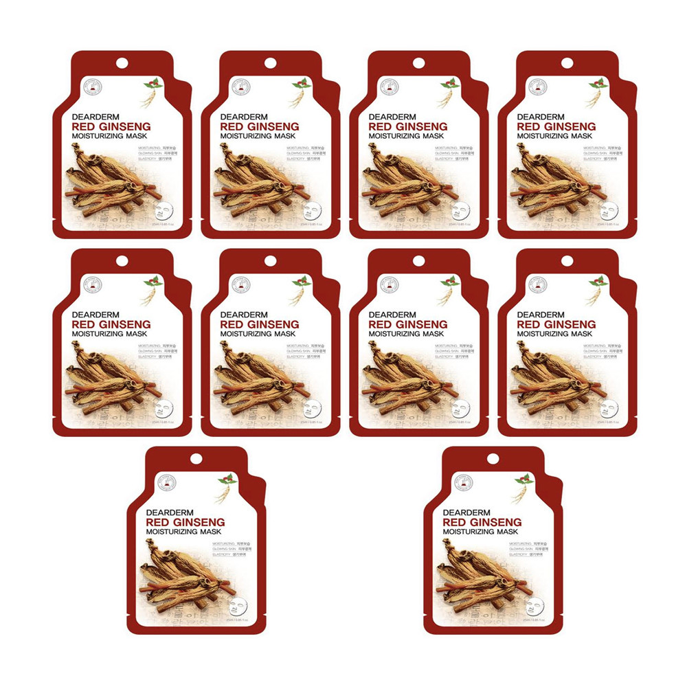 Dearderm Red Ginseng Moisturizing Mask (10 Pieces)