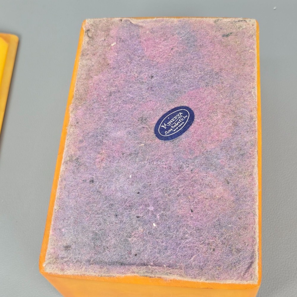 Orange Butterscotch Bakelite Trinket/Jewelry Rectangular Storage Cigarette Box