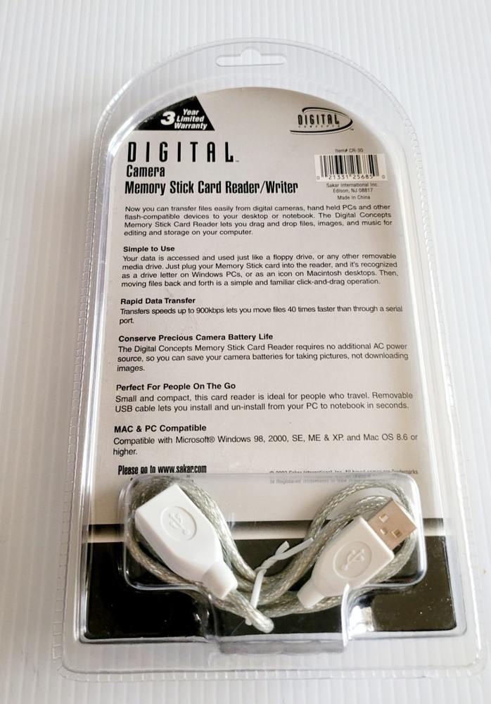 Digital Conepts CR30 Camera Memory Stick Card Reader / Writer USB