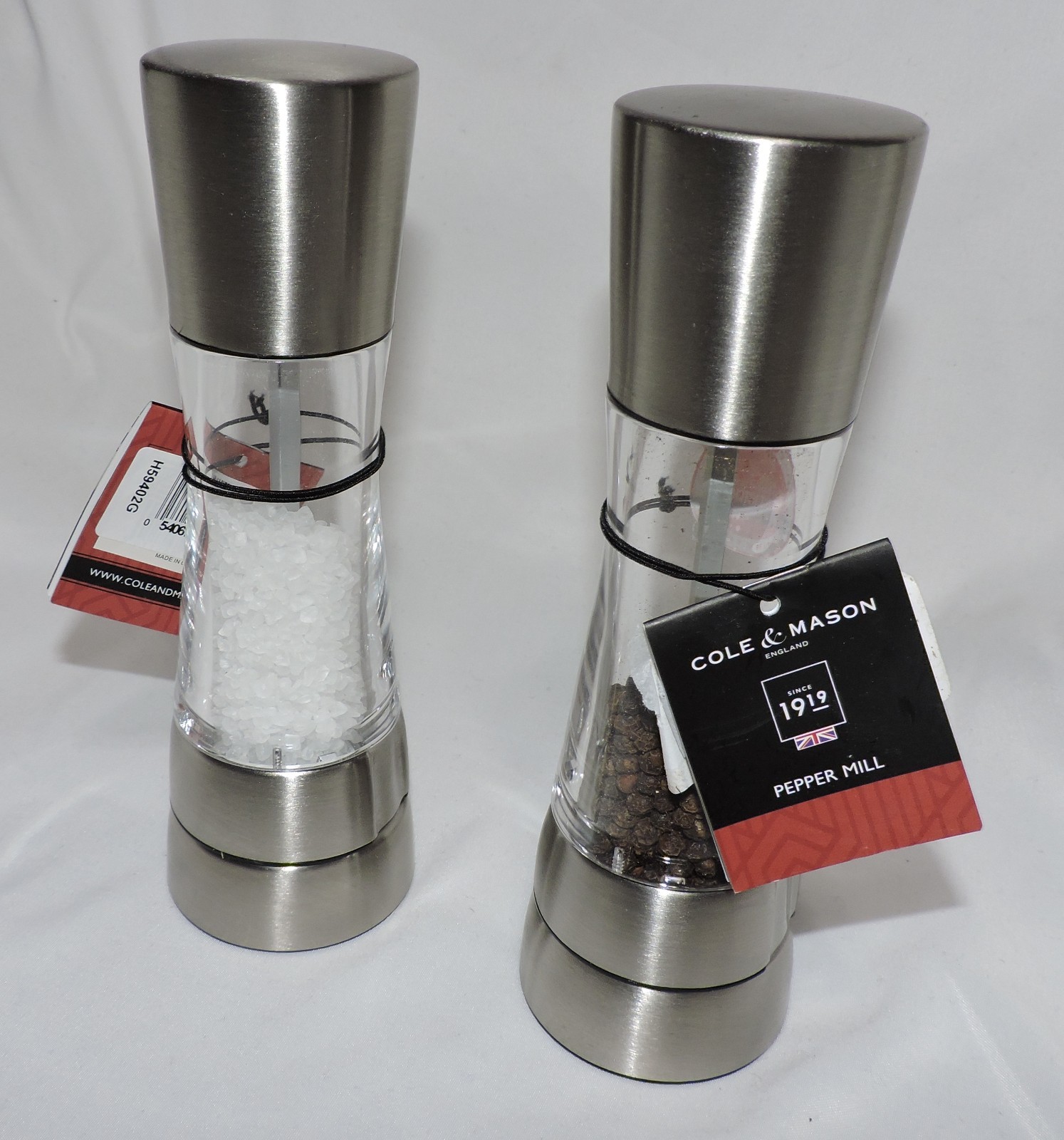 COLE & MASON Derwent Salt and Pepper Grinder Set Brushed Stainless Steel #11584