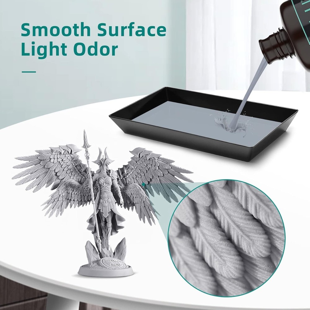 1kg Fast Curing 3D Printer Resin - Low Shrinkage, High Precision Grey Liquid