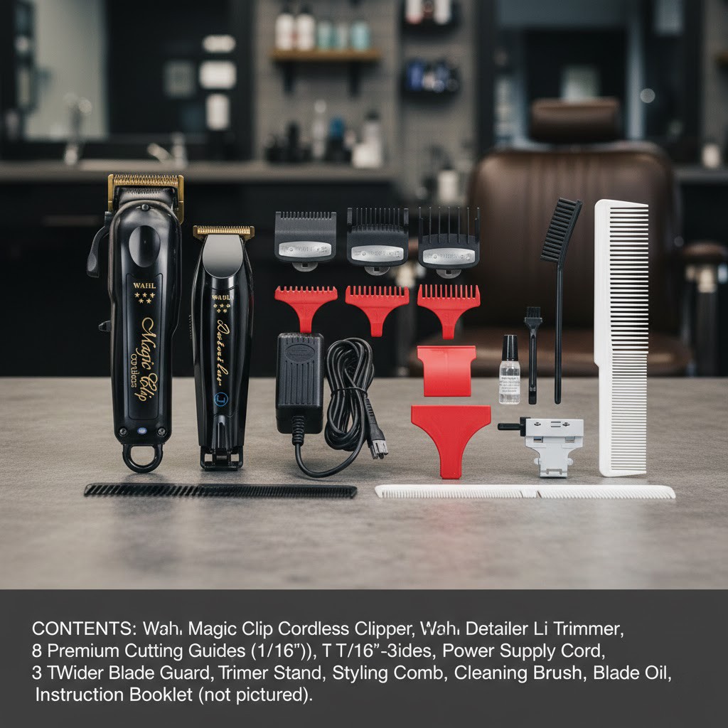 Wahl 5 Star Cordless Barber Combo Magic Clip & Detailer Li Trimmer Set 3025397