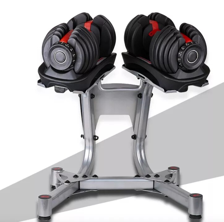 Adjustable Dumbbell Stand Movable Rack Storage Holder w/Wheels Exercise Training