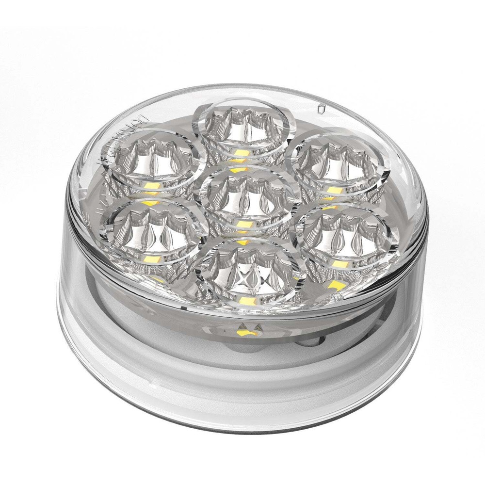 Fortpro 2 1/2” Round Dual Function Multivoltage LED Lights - Red & Ambar LED / C