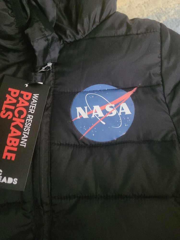 Epic Thread Boys Packable Lightweight Nasa Puffer Coat Size 7 Black Nwt