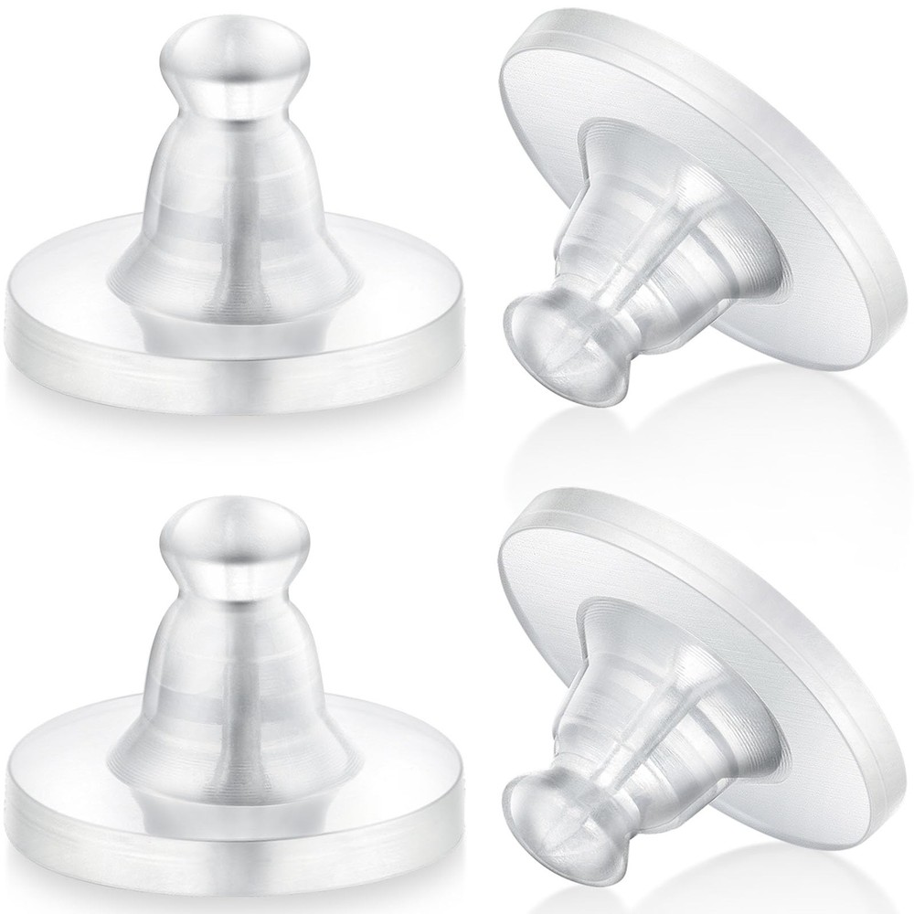 Earring Backs Rubber,100pcs Soft Clear Earring Backs for Studs,Hypoallergenic