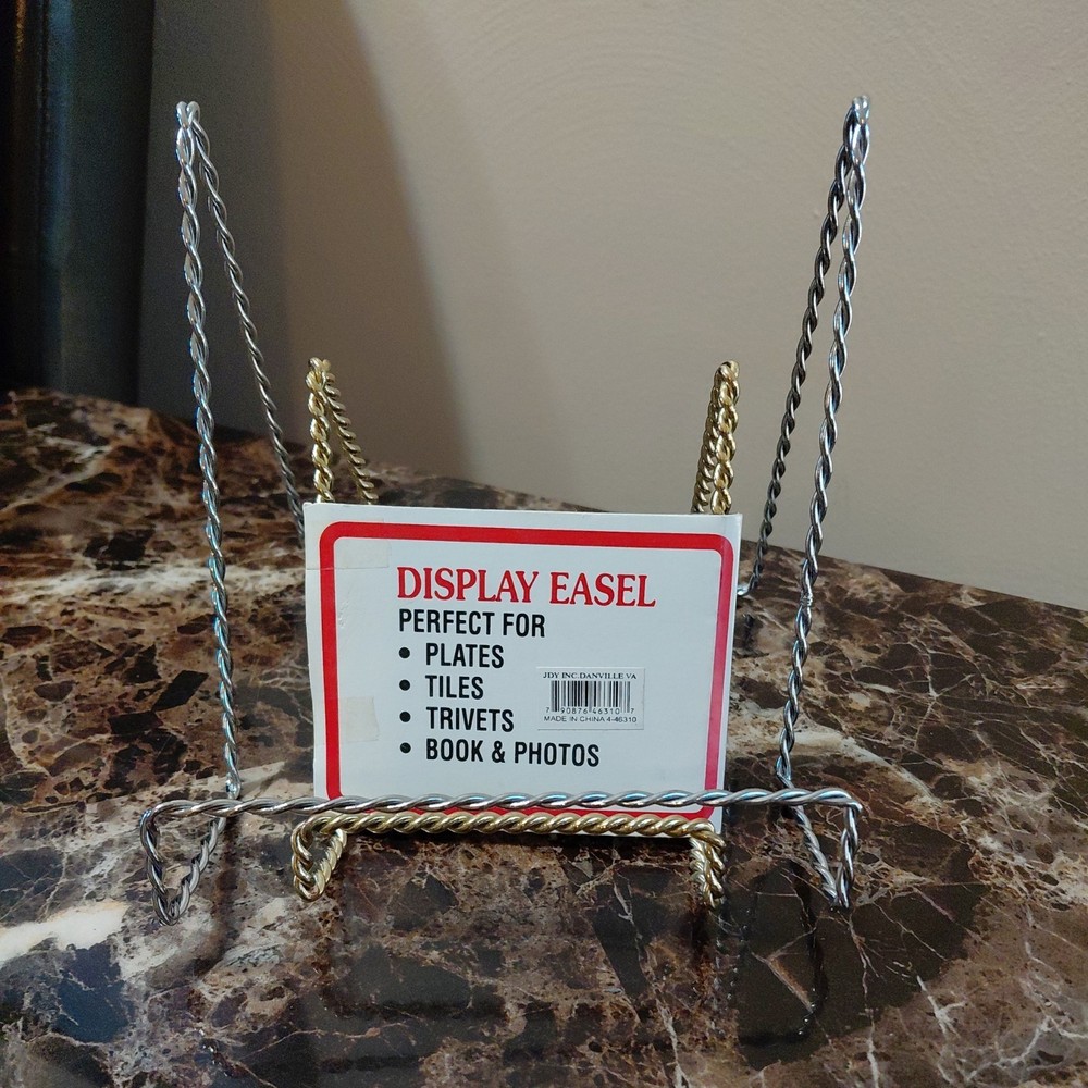 Vintage Twisted Gold and Silver Display Easels