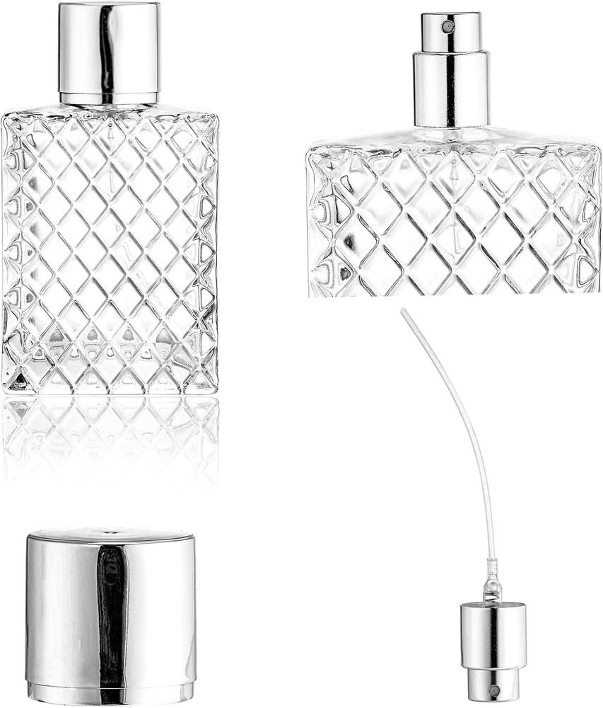 6 Pack Refillable Spray Bottles Perfume Atomizer, 100ML 3.4oz Glass Empty Fin...